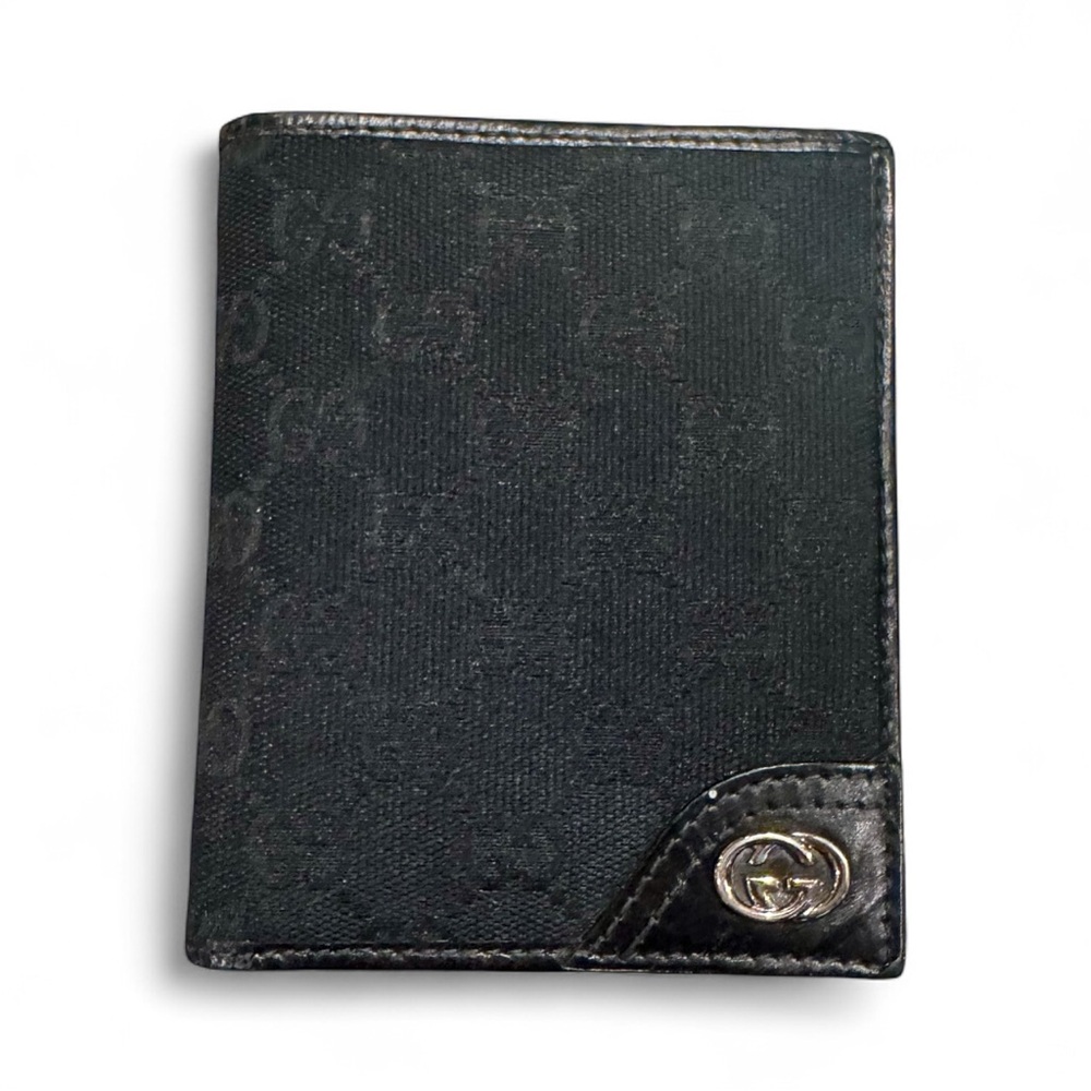 Gucci Black GG Canvas & Leather Bifold Wallet